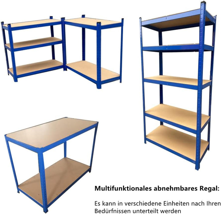Werkbank, 170 x 75 x 30 cm 5 Ebenen verstellbare Regale, höhenverstellbar, DIY-Werkbank Werktisch Ar