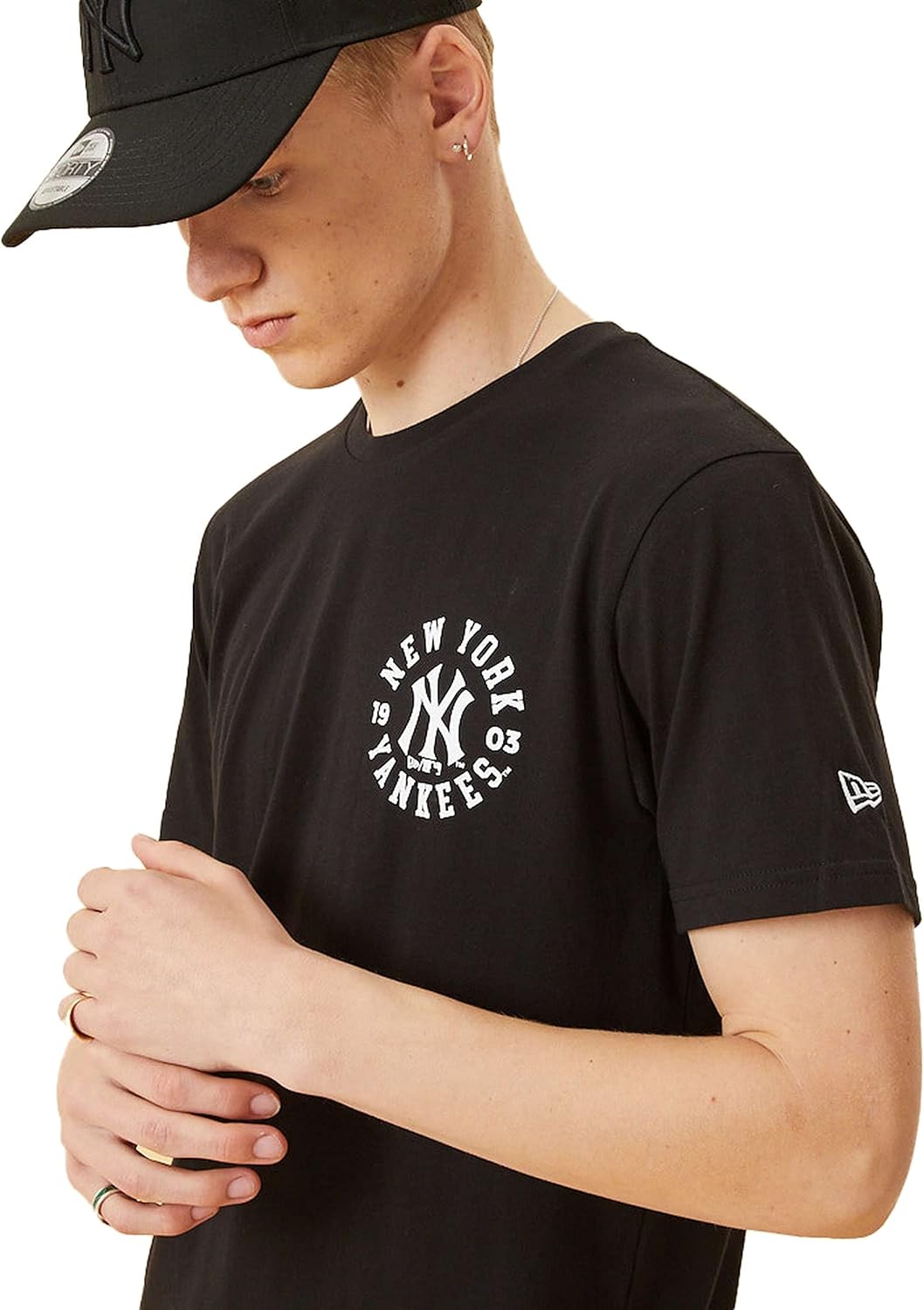 New Era - MLB New York Yankees Wordmark Graphic T-Shirt - Schwarz Farbe Schwarz M Schwarz, M Schwarz