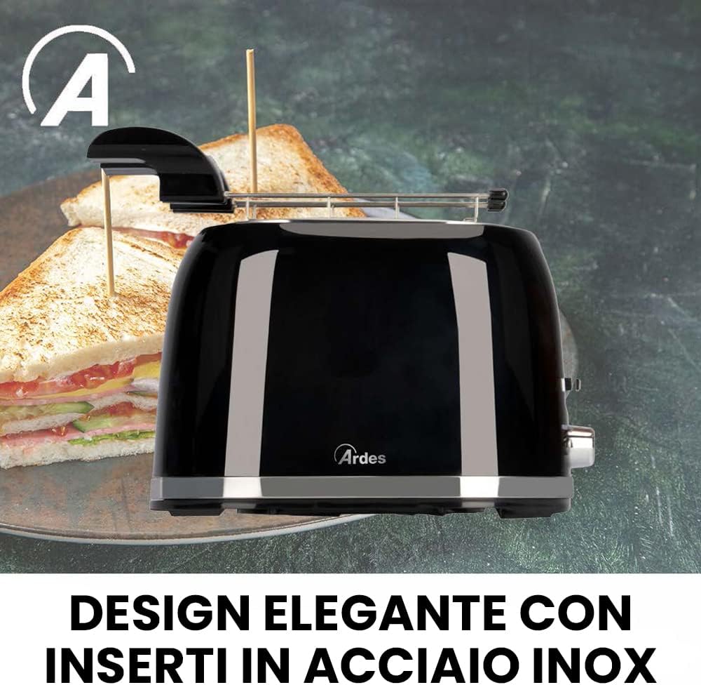 ARDES - ARTOAST03 TOSTO PRESTIGE Toaster mit gefüllten Toastzangen - 2 Timer für 7 Röstungen - Toast