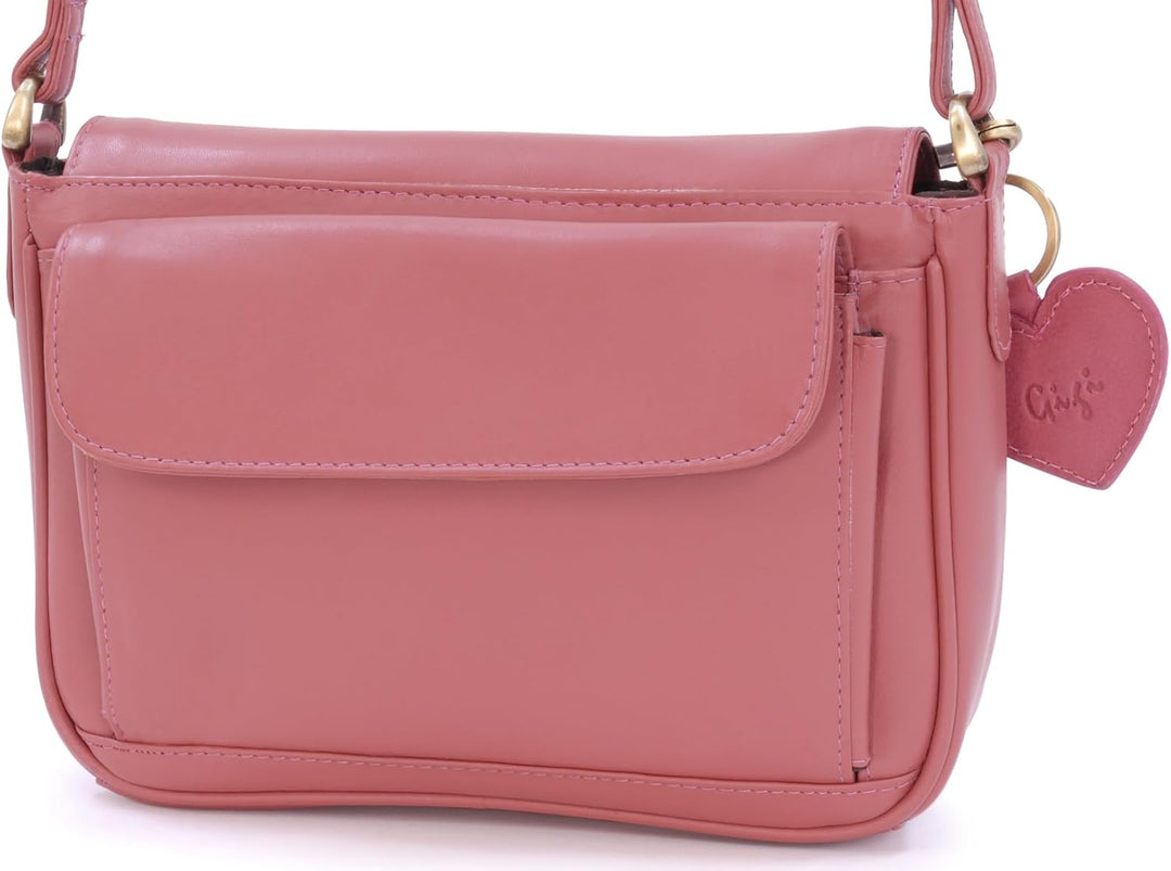 Gigi - Damen Leder Umhängetasche - Crossbody Bag/Handtasche Klein - Verstellbarer Schultergurt - mit