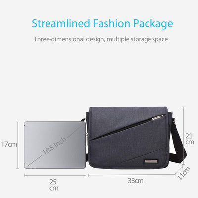 FANDARE Messenger Bag Umhängetasche Schultertasche Tasche Kuriertasche Polyester Schwarz, Schwarz