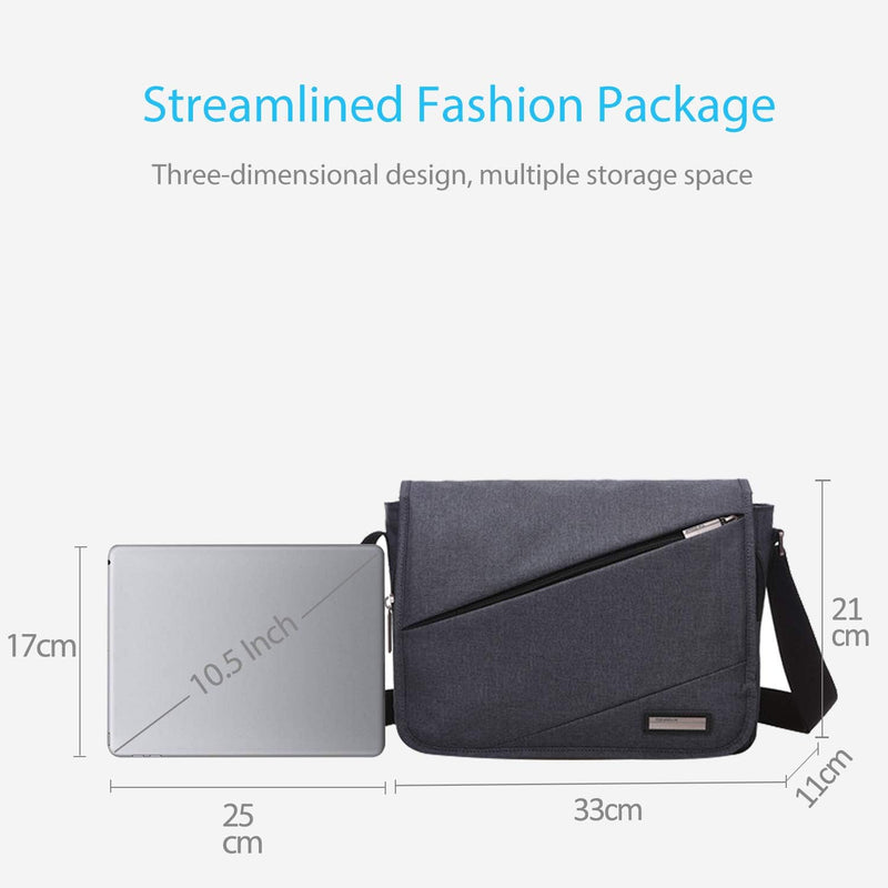 FANDARE Messenger Bag Umhängetasche Schultertasche Tasche Kuriertasche Polyester Schwarz, Schwarz