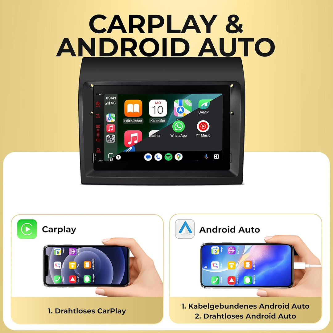 M.I.C. AFI74-L2 Android 14 Autoradio mit Navigation: MT6765V, 4GB+64GB, 7 Zoll QLED Display, SIM, Ap