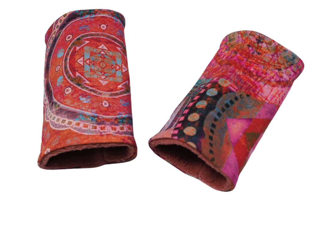 Britta Meier Armstulpen, Pulswärmer Mandala aus der Nähwerkstatt Rot, Rot
