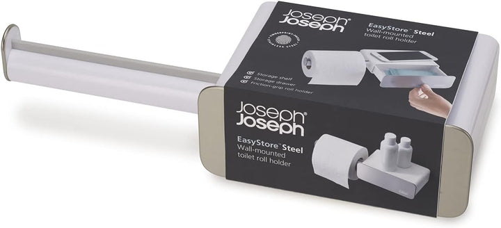 Joseph Joseph EasyStore Steel Wall-Mounted Roll Holder - White, One Size, 70529