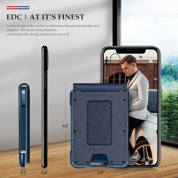 MURADIN Schlanker RFID-blockierender Metall-Kartenhalter, Taktische minimalistische Brieftasche für