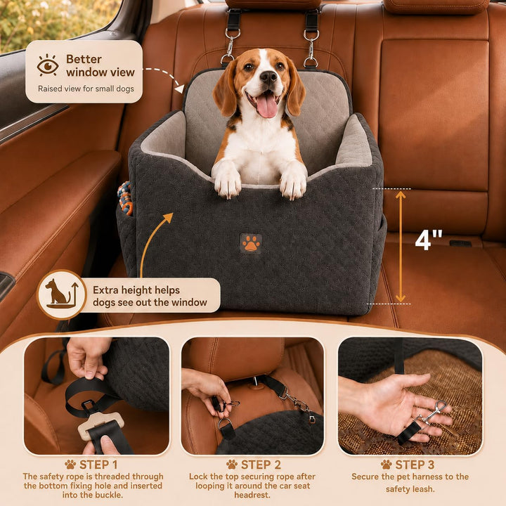 Autositze für Kleine und MittelgrossE Hunde, Welpen-Autositz mit Dickem Polster, Abnehmbarer, Waschb