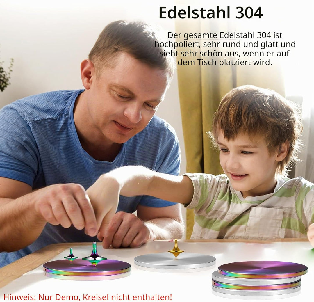 Kreisel Base, Hochpolierter 304 Edelstahl, doppelt konkav langlebig (Edelstahl, L Bunt), Edelstahl,
