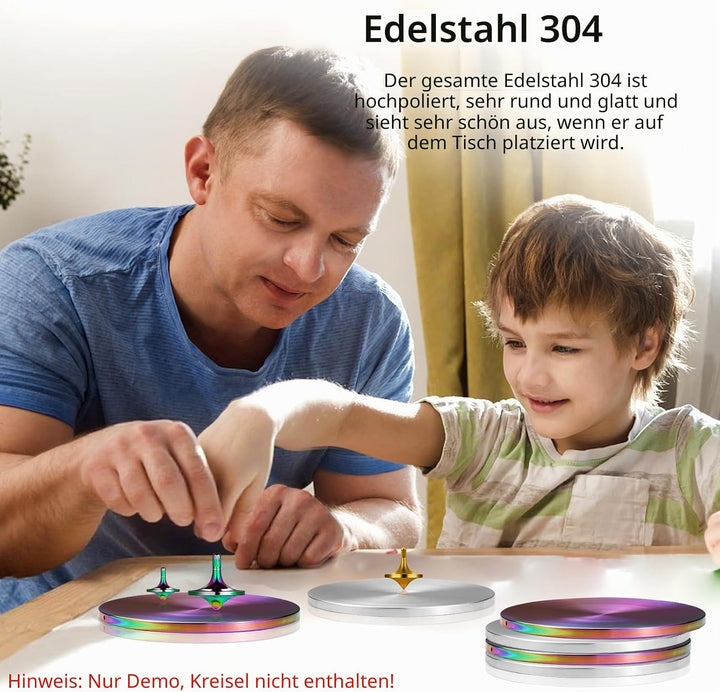 Kreisel Base, Hochpolierter 304 Edelstahl, doppelt konkav langlebig (Edelstahl, L Bunt), Edelstahl,