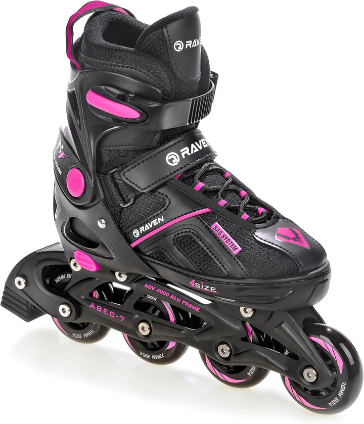 RAVEN Pulse Inline Skates Inliner für Kinder und Erwachsene OPTIONAL 2in1 mit Schlittschuhen verstel