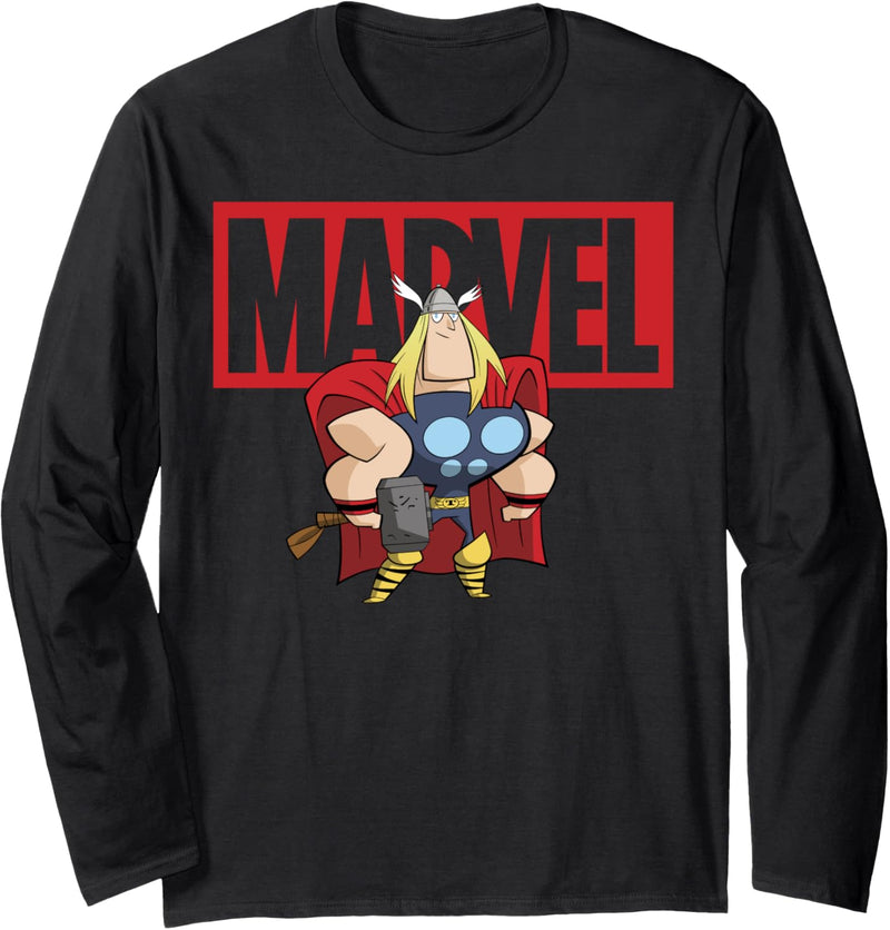 Marvel Avengers Thor Logo Doodle Langarmshirt