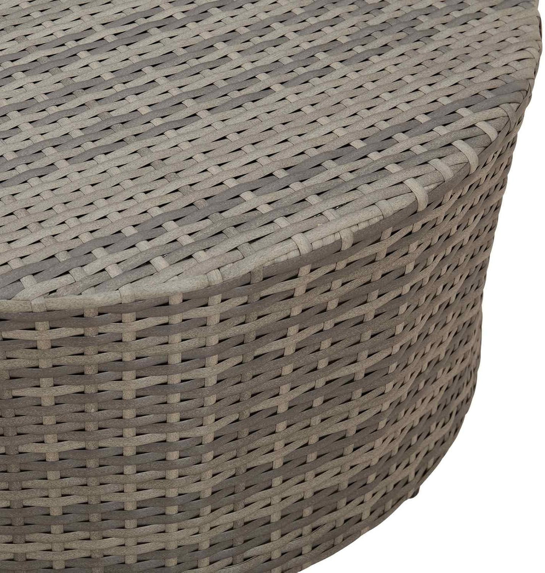vidaXL Couchtisch für draussen Grau Ø 68 x 30 cm Poly-Rattan, Moderner runder Gartentisch, wetterfes