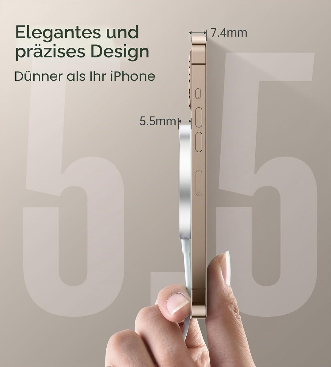 RoRoSkin 2 Pack Mag Safe Ladegerät, 15 W Induktive Ladestation Magnetisch Kabelloses Ladegerät, für