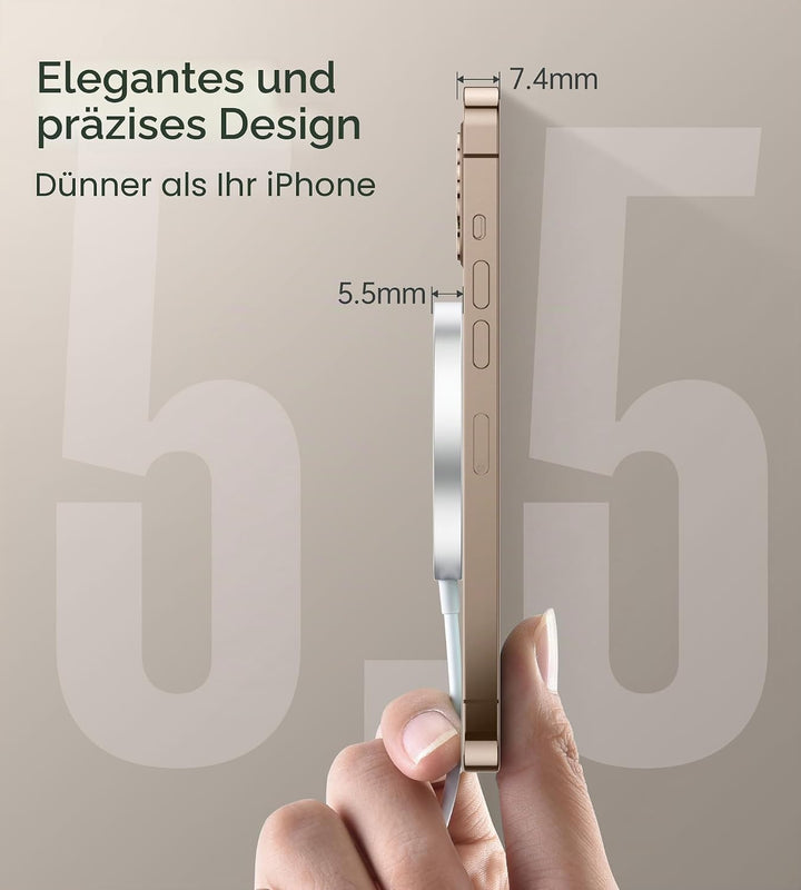 RoRoSkin 2 Pack Mag Safe Ladegerät, 15 W Induktive Ladestation Magnetisch Kabelloses Ladegerät, für