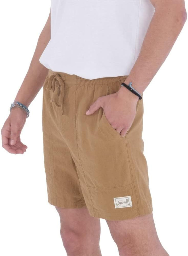 Hurley Herren Bermuda Shorts Baja Linen Volley 17' S Goldene Doodle, S Goldene Doodle