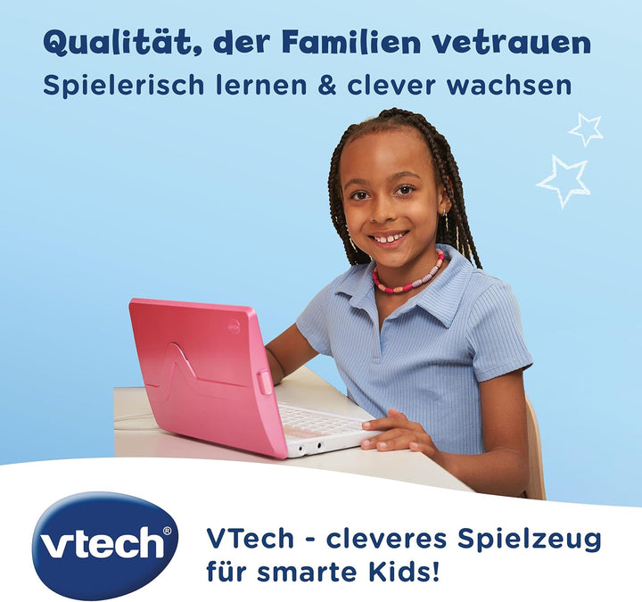 VTech Genio Lernlaptop XL pink – Lerncomputer mit grossen 7"-LCD-Bildschirm mit Internetzugang, Text