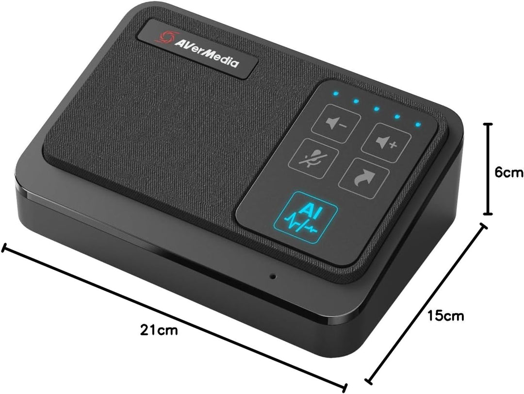 AVerMedia AS311 tragbarer USB-Konferenzlautsprecher mit Mikrofon – KI-Geräuschreduzierung, Echounter