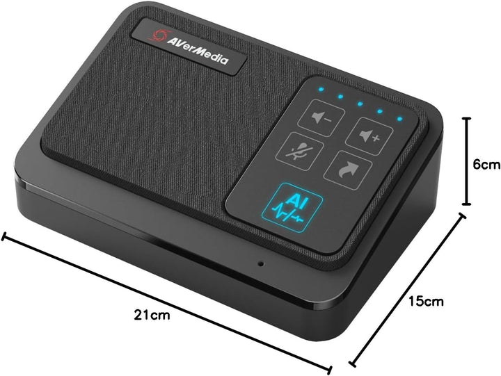 AVerMedia AS311 tragbarer USB-Konferenzlautsprecher mit Mikrofon – KI-Geräuschreduzierung, Echounter