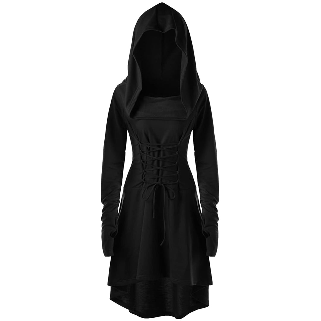 CNVAUIE Renaissance Kostüm Damen Gewand Mittelalterliches Kapuzenkleid Gothic Kleid Cosplay für Hall