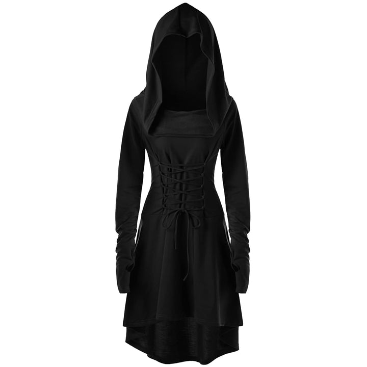 CNVAUIE Renaissance Kostüm Damen Gewand Mittelalterliches Kapuzenkleid Gothic Kleid Cosplay für Hall