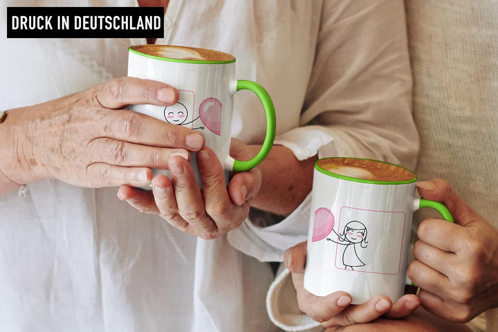 Trendation - Fernbeziehung Geschenke Tassen Set Partner Liebe Geschenk für Freundin Freund Liebesges