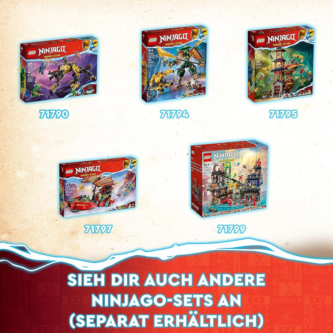 LEGO 71792 NINJAGO Soras transformierender Mech-Bike-Renner, 2in1 Set mit transformierender Mech-Act