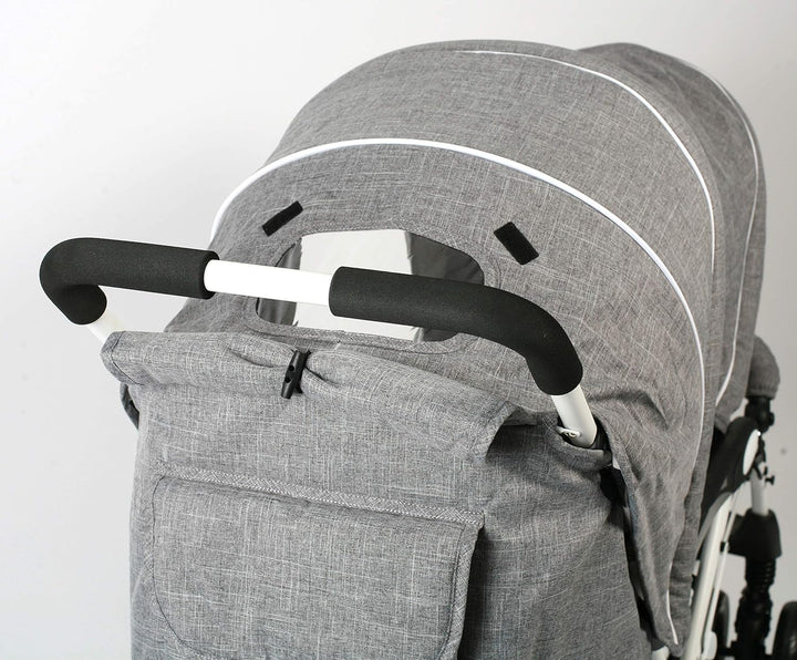 CHIC 4 BABY - Geschwisterwagen DUO mit Tragetasche und Regenschutz, Geschwisterkinderwagen für zwei