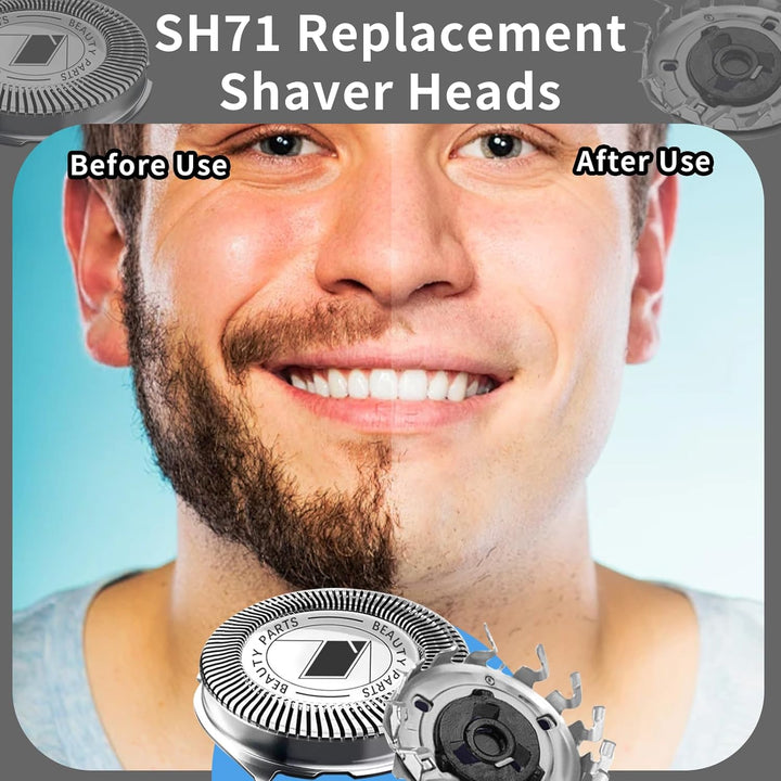 3 Stück SH71/52 Ersatzscherköpfe Kompatibel mit Philips, SH71 Ersatzköpfe für Series 7000(S7XXX), Ec
