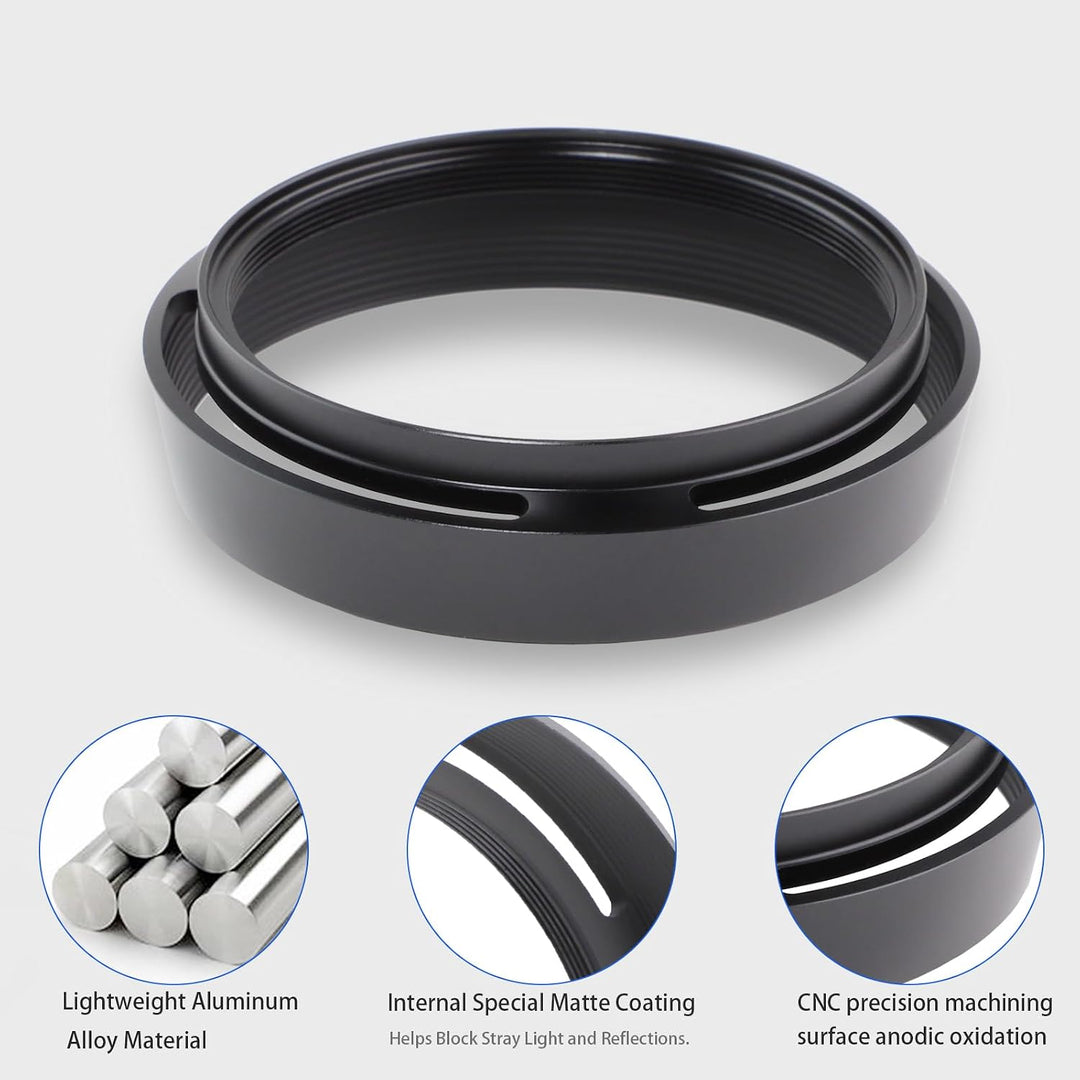 Haoge LH-LQ Gegenlichtblende aus Metall mit Deckel für Leica Q Q2 Q-P QP Typ 116 Typ116 Kamera schwa