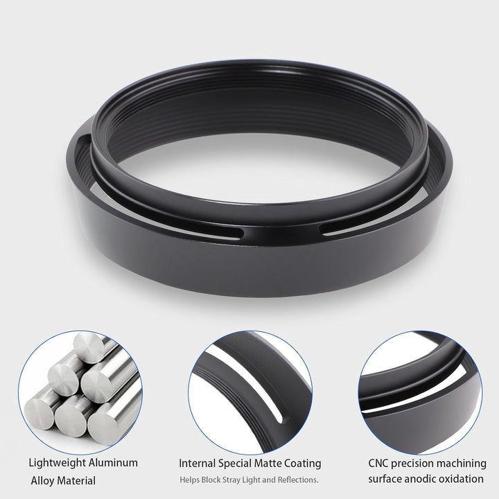 Haoge LH-LQ Gegenlichtblende aus Metall mit Deckel für Leica Q Q2 Q-P QP Typ 116 Typ116 Kamera schwa