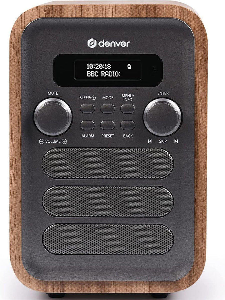 Denver DAB-48 DAB+ Radio mit FM Tuner und Bluetooth, Grau