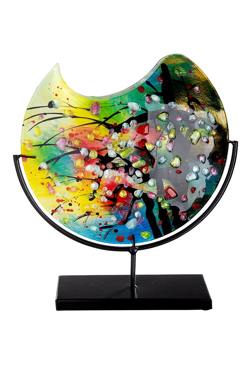 GILDE GLAS art Deko Vase, Mehrfarbig, Höhe 37 cm, 39297