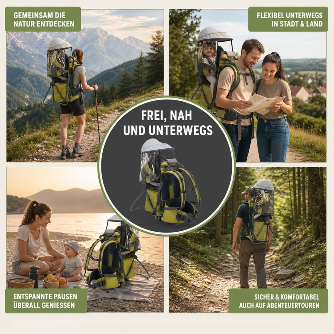 Fillikid Rückentrage Explorer Elite Exklusiv | Kindertrage für Wandern & Reise | Babytragerucksack m