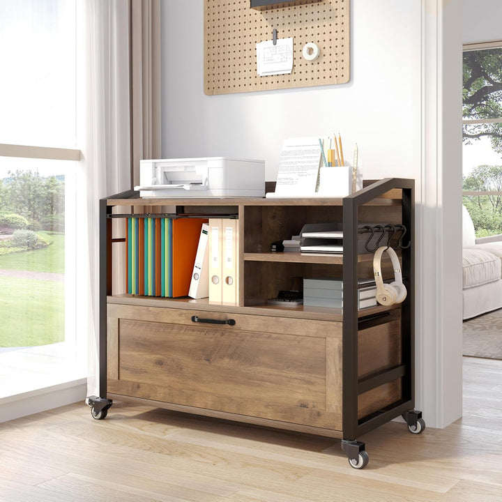 HSH Rollcontainer Mit Schublade Aktenschrank Büroschrank für DIN A4 Letter FormatGrösse Drucker Stän