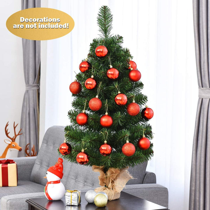 KOMFOTTEU künstlicher Weihnachtsbaum Mini, Tisch Christbaum mit Tannenzapfen & Zweigspitzen, Kleiner