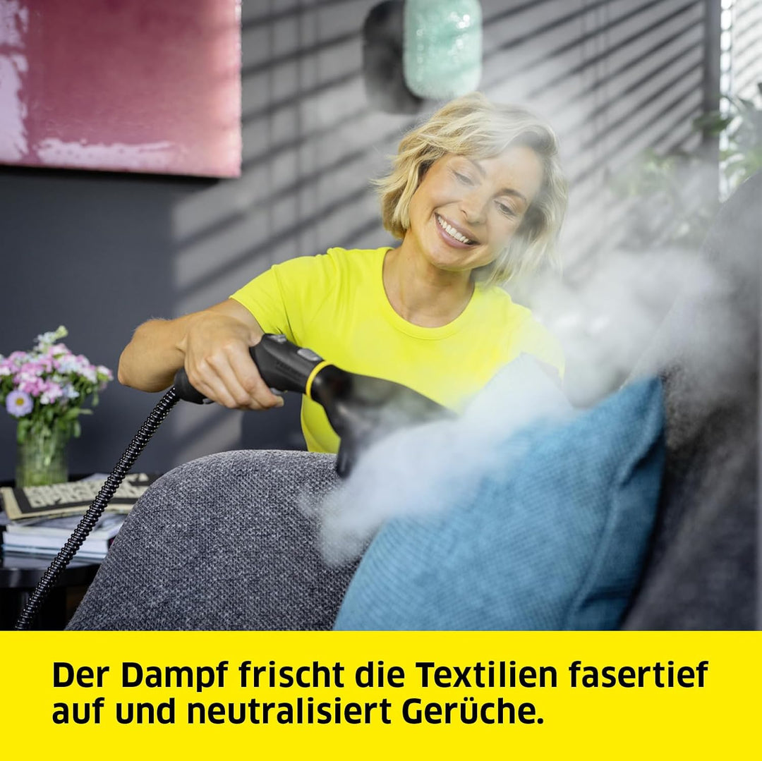 Kärcher Dampfglätter für alle bügelbaren Kleidungsstücke und Heimtextilien wie Vorhänge oder Kissenb
