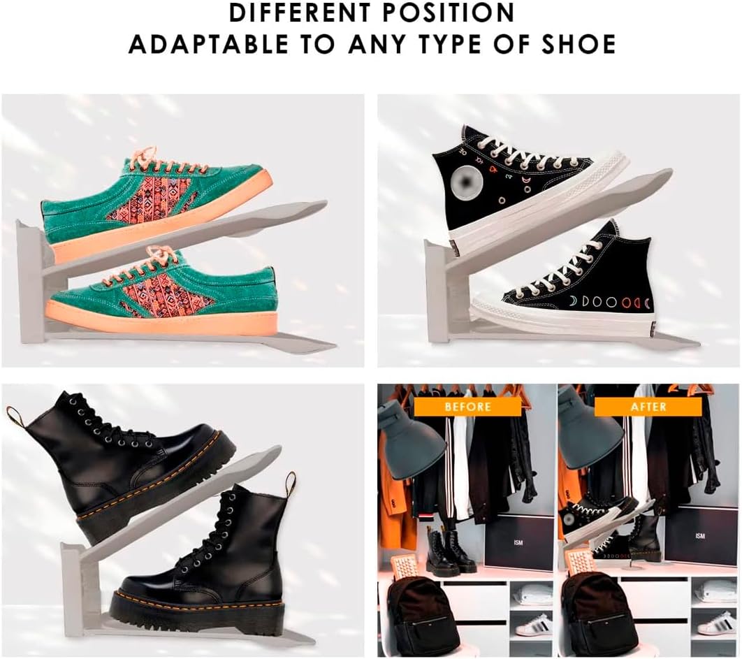 Schuhorganizer Platzsparend, rutschfest Schuhe Schrank, Schuhregal 3 Höhenverstellbar Mit Allen Arte
