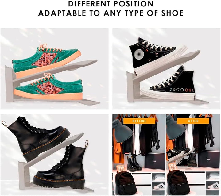 Schuhorganizer Platzsparend, rutschfest Schuhe Schrank, Schuhregal 3 Höhenverstellbar Mit Allen Arte
