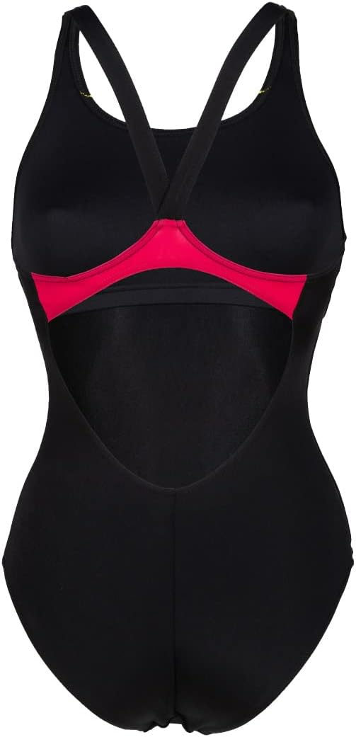 ARENA Damen Women's Swimsuit V Back Graphic Badeanzüge (1er Pack) 34 Black-freak Rose, 34 Black-frea