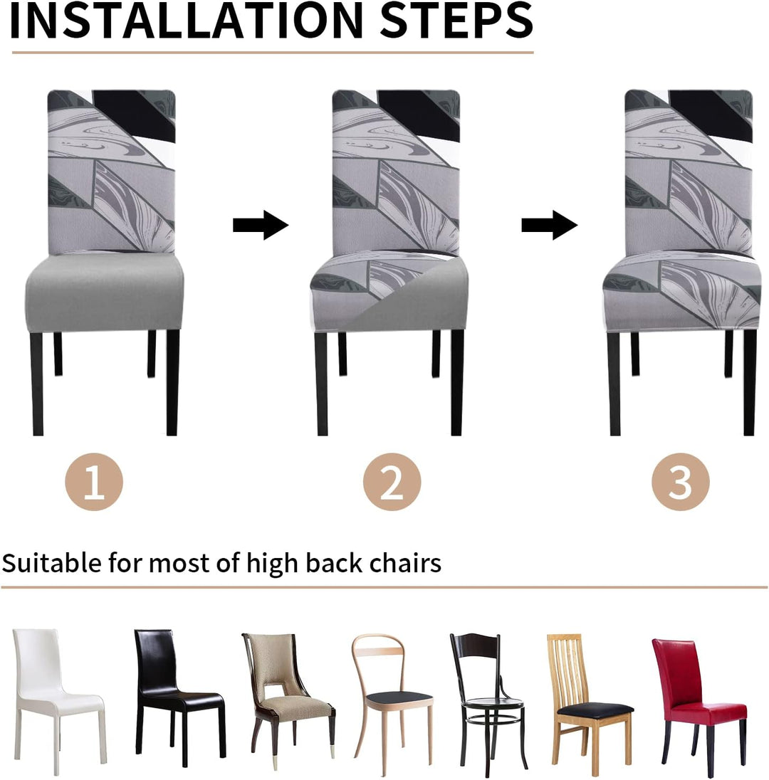 Lydevo Stuhlhussen XL 4er Set Stretch Stuhlhussen Schwingstühle XL für Esszimmerstühle Spandex Unive