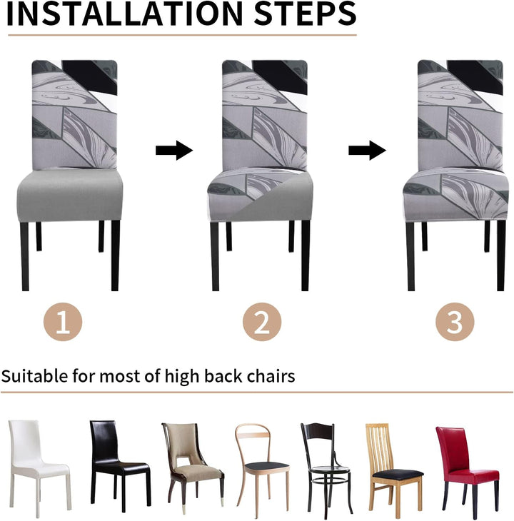 Lydevo Stuhlhussen XL 4er Set Stretch Stuhlhussen Schwingstühle XL für Esszimmerstühle Spandex Unive