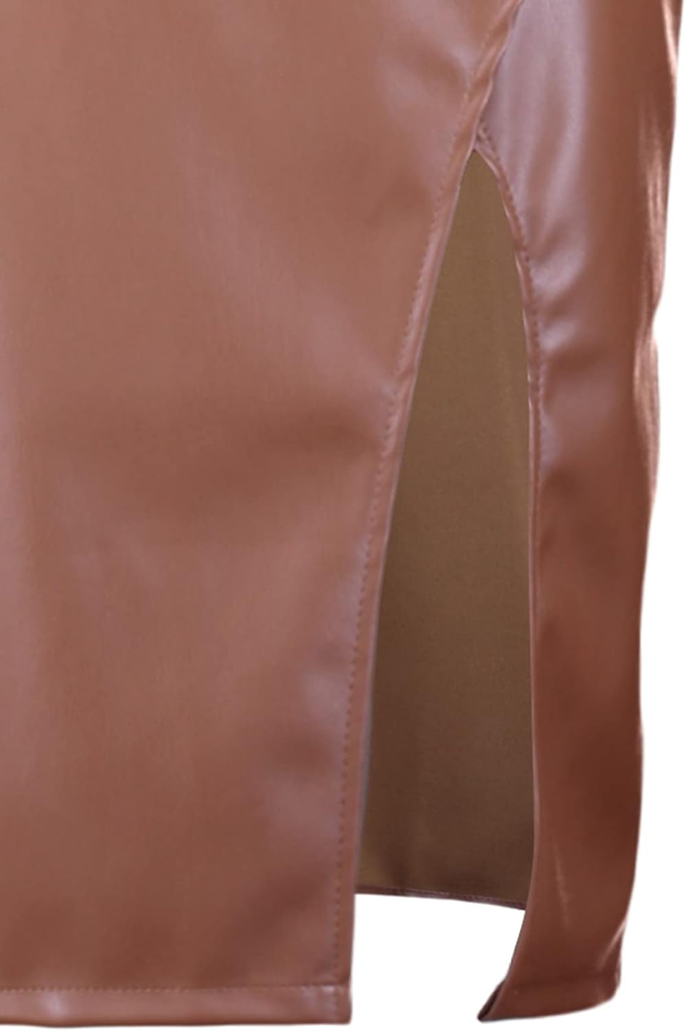TRENDYOL Damen Midi Bleistiftrock Webstoff Grössen in Rock Skirt 52 Grosse Grössen Braun, 52 Grosse