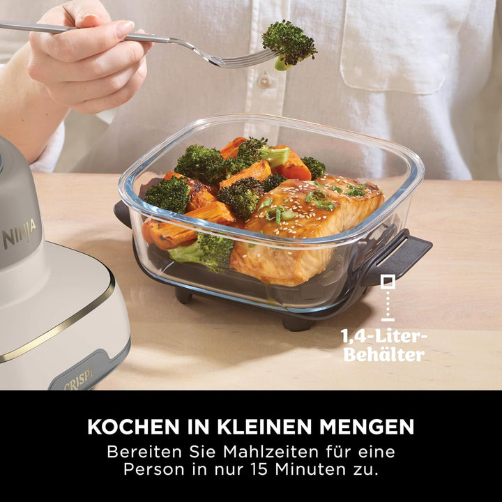 Ninja CRISPi tragbare Air fryer Heissluftfritteuse, 3,8 l, 4-in-1: Heissluftfrittieren, Braten, Warm