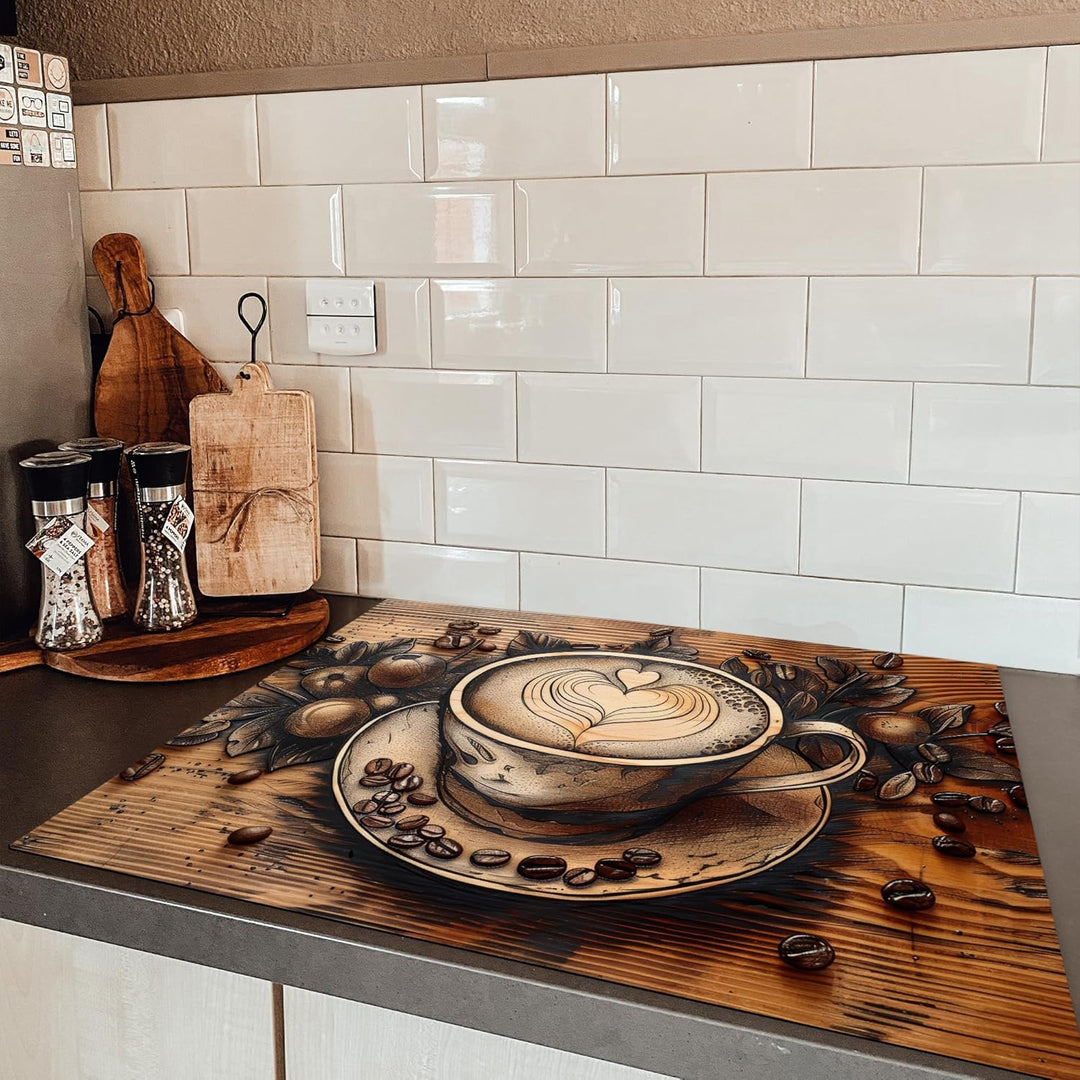 KitchenYeah© Herdabdeckplatte 77x59 cm Einteilig Küche Herdabdeckung Induktionsfeld Ceranfeld Herdab