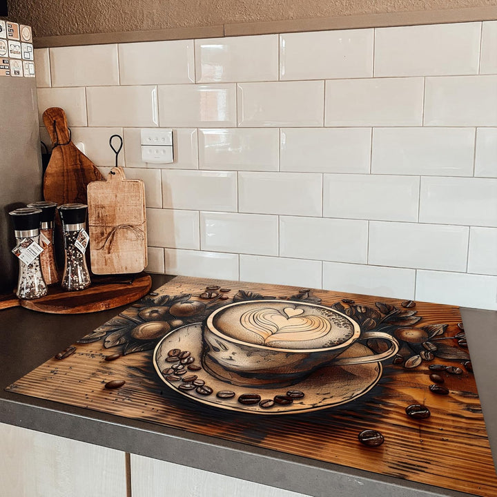 KitchenYeah© Herdabdeckplatte 77x59 cm Einteilig Küche Herdabdeckung Induktionsfeld Ceranfeld Herdab
