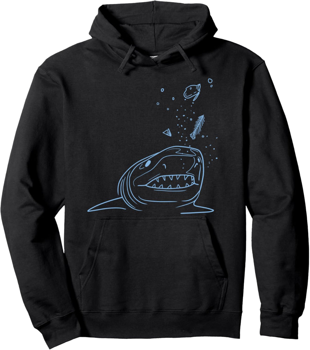 Burping Stuffed Full Shark Funny Belch Sea Ocean Animal Gift Pullover Hoodie