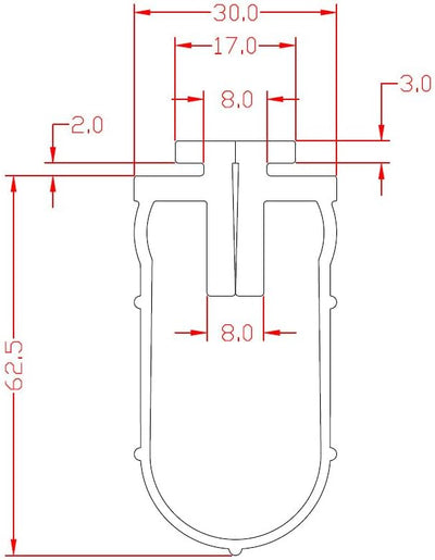 Bodendichtung geeignet für Hörmann Garagentor (Länge 3100 mm), Länge 3100 mm