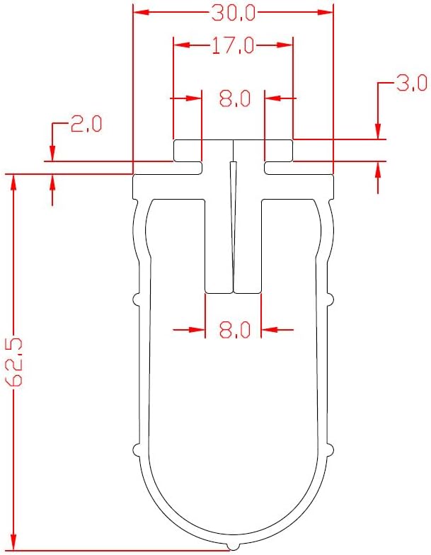 Bodendichtung geeignet für Hörmann Garagentor (Länge 3100 mm), Länge 3100 mm