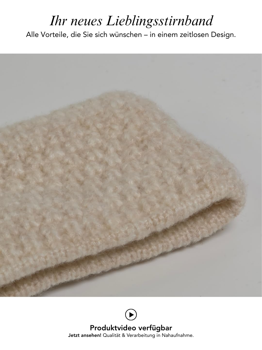 Baesics Stirnband Creme für Damen & Herren – warme & elastische Unisex Ohrenwärmer mit Fleecefutter