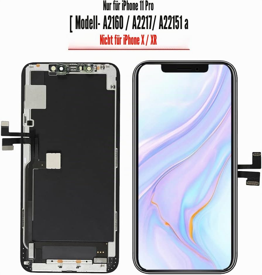 Hoonyer Display für iPhone 11 Pro, iPhone LCD Bildschirm Ersatz Digitizer Assembly mit 3D Touch, Fac